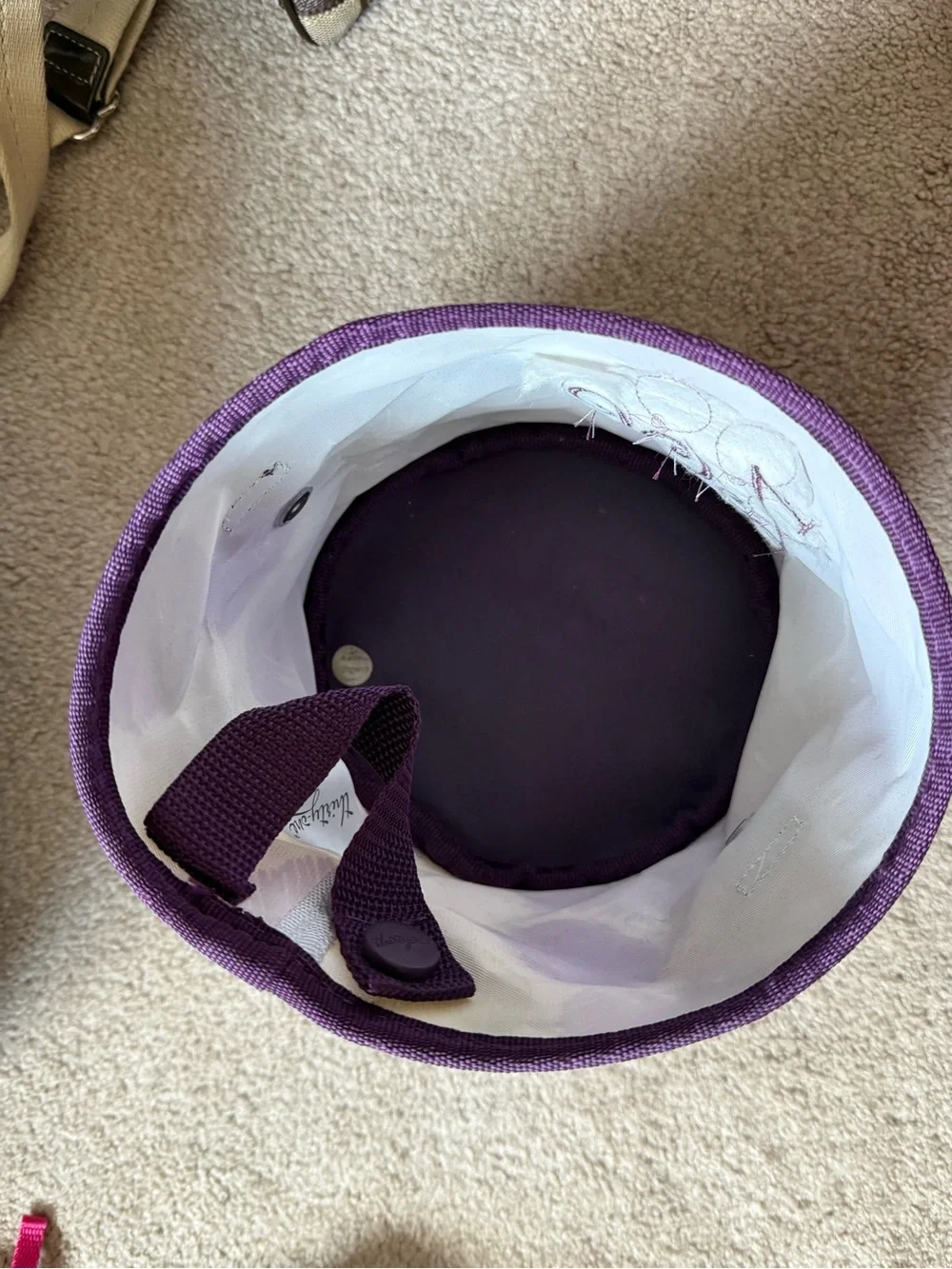 thirty-one Purple, Black and Cream Printed Mini Storage bin “Zoe”